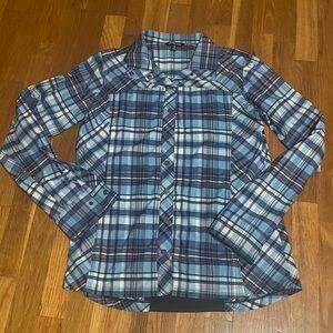 Kerrits Blue Plaid Women's Blouse med